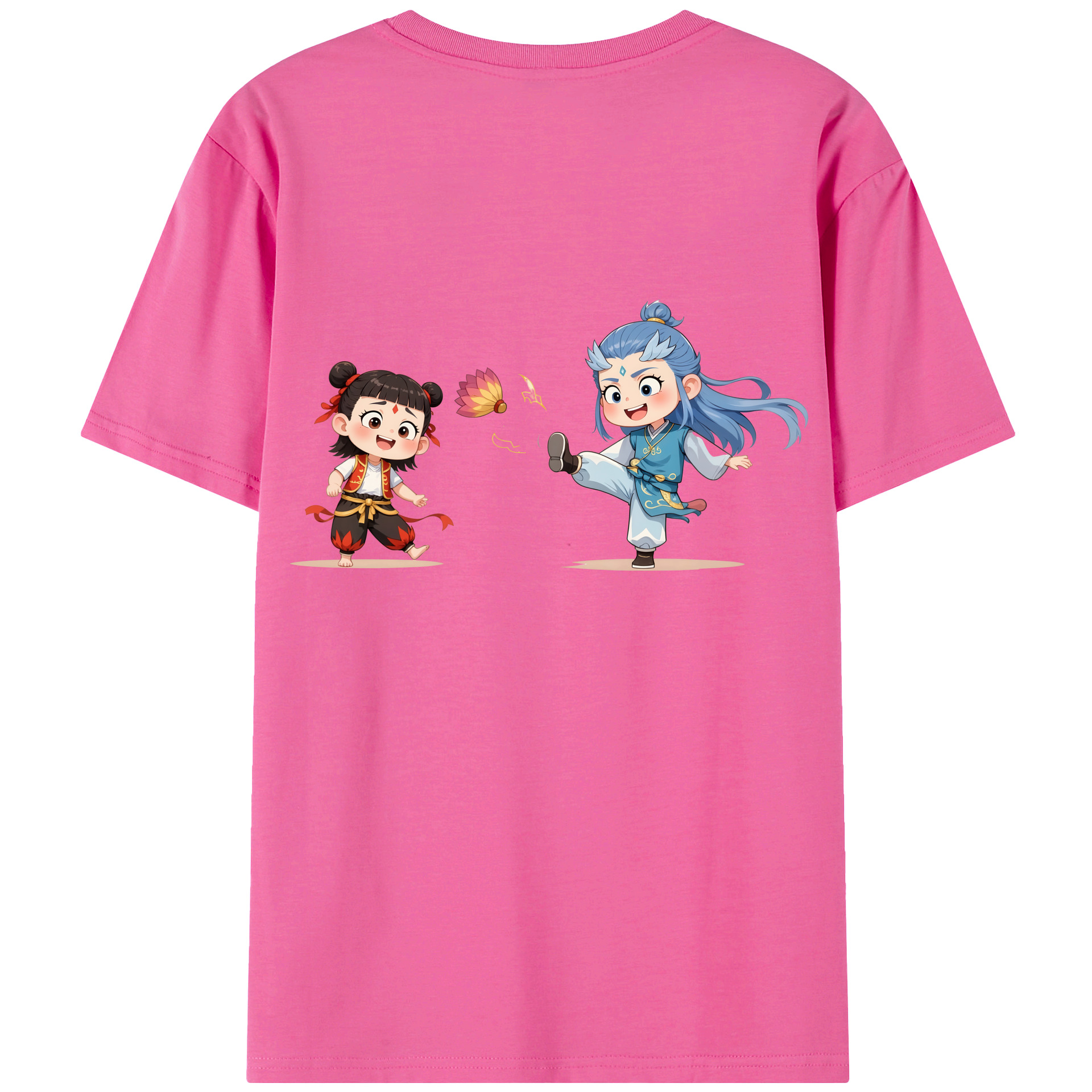 （画像用） Ne Zha 2 ナタ 魔童の大暴れ レディース半袖Tシャツ(バックプリント)